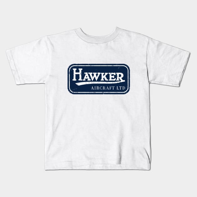 Hawker Aircraft Logo Kids T-Shirt by 909 Apparel